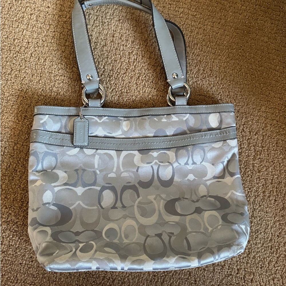 Coach Gray Signature Tote Bag
